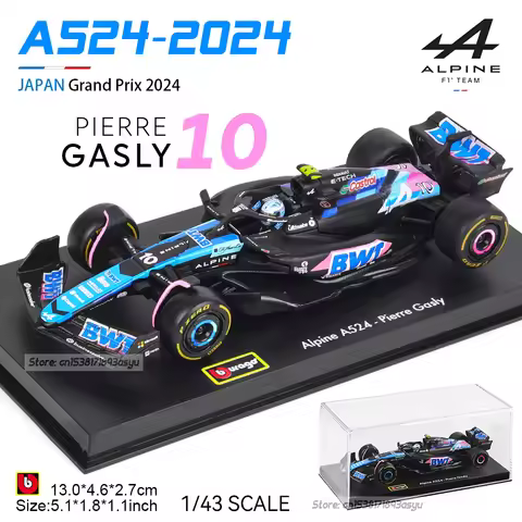 Bburago 1:43 F1 2024 10# Pierre Gasly Alpine F1 Team A524 #31 Esteban Ocon Alloy Car Die Cast Car Mo