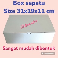 SHOE BOX SIZE 31X19X11 CM/ SHOE BOX PLAIN SHOE AND SANDALS BOX (Accept SIZE request). Easy to assemb