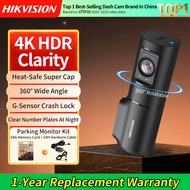 Hikvision D6 4K Ultra HD HDR Dashcam, Include 64G Memory Card + 24H Parking Monitor Cable, F1.55 Nig