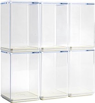 6 PCS Display Boxes Clear Acrylic Figures Display Case Stackable Blind Box for Collectibles-Figures, Fully Assembled Dustproof Storage Organizer Box for Lego Collectibles Action Figures Pop Mart