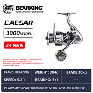 Bearking ซีซาร์รอกตกปลาทะเล1000-6000 5 + แบริ่ง1BB สูงสุดลาก15กิโลกรัมกับ5.2:1โลหะหมุนรอกกันน้ำ