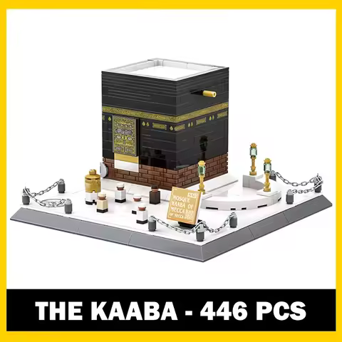 MOC World Famous Architecture Mecca Mosque Kaaba Model Building Blocks Assembly Landmark Street View