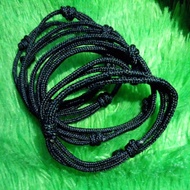 Black prusik bracelet with army green spots