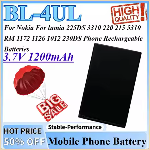 3.7V 1200mAh BL-4UL Battery For Nokia For lumia 3310 220 225DS 5310 215 RM 1126 1172 230DS 1012 Phon