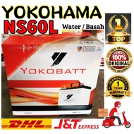 NS60L Yokobatt Water (Basah)Bateri Kereta Car Bettery (Fast shipping & Ready stock)