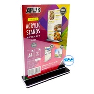 APLUS A4 Acrylics Display Stand | A4 T Stand Horizontal / Vertical | Menu Display Stand