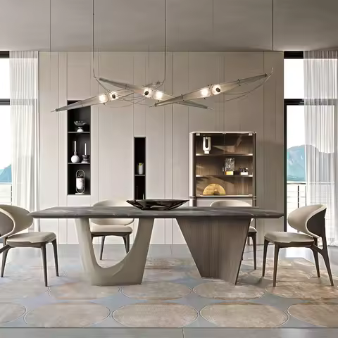 &c Foshan Furniture Luxurious Black Natural Marble Dining Room Luxury Dinning Table