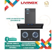 [FREE SHIPPING] LIVINOX LCH-BARTEK DC-90BL I-SYNC 2580m³/h SUCTION COMPACT SLANTED KITCHEN HOOD COMB