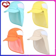 Boys Girls Outdoor Swimming Hat UV Sun Protection Wide Brim Hat With Neck Flap For Outdoor Summer Kid