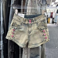 DaDuHey Women's High Street Retro Hot Girl Denim Shorts New Tight Low Waist Slimming Super Shorts