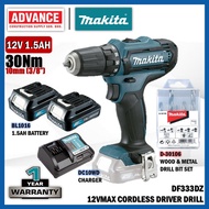 SUPER VALUE MAKITA DF333 | DF333DZ 12Vmax Cordless Driver Drill 10MM (3/8") ( Free Drill Bit Set )