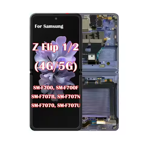 6.7" AMOLED For Samsung Z Flip 1 4G F700 LCD Display Touch Screen Digitizer For Samsung Z Flip 2 5G 