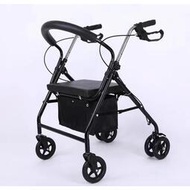 【免運】老人助行器 手推車 可推可坐 購物車 老年休閒 四輪 買菜車 帶座椅 助行器