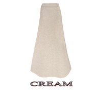 Rok Hitam Panjang Kerja Wanita Model A Line Rok Bahan Pinggang Karet Letter A Maksi Kualitas Premium