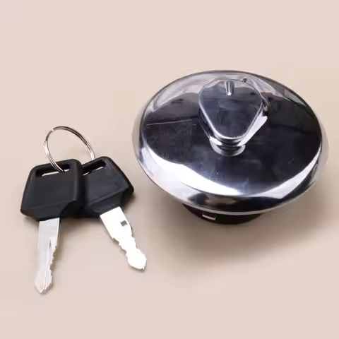 Universal Motorcycle Gas Lid Fuel Tank Cap Cover Lock With 2 Keys Set Fit for ATV Quad Silver