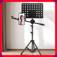 Portable Metal Professional Collapsible Perforated Music Stand Adjustable Music Microphone Holder Sheet Music Stand