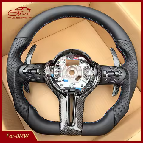 Suitable for BMW M2/M3/M5/F10/F30/F20/E90/E71 modified thong carbon fiber steering wheel assembly