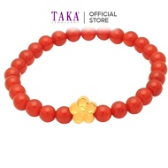 TAKA Jewellery 999 Pure Gold Flower Charm Beads Bracelet