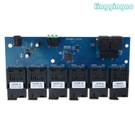 RR PCBA Board 10M 100M Fiber Optics Media Converters 2 RJ45 to 6SC A+B Fiber Connection 1310nm 1550n
