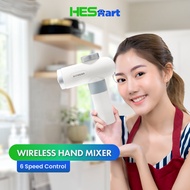 KITMENS KM-HM2 White Hand Mixer Wireless Hand Mixer Handheld Egg Beater Whisk Hand Mixer Cake Small 