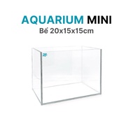 Mini fish tank for raising betta fish, size 20x15x15cm, glued with glue