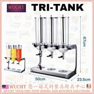【WUCHT】12L Stainless Steel Tri-Tanks Juice Dispenser with Ice Tube 4L Beverage Juice Dispenser (Poly