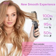 Solitudered USB Rechargeable Cordless Curling Iron Brush - 2-in-1 Travel Styling Wand VN