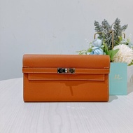 TK1945	愛馬仕 Hermes Kelly Long Wallet Epsom Gold x PHW