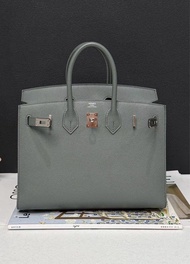 hermes birkin 25 杏仁綠 銀扣 Y刻 Epsom皮外縫