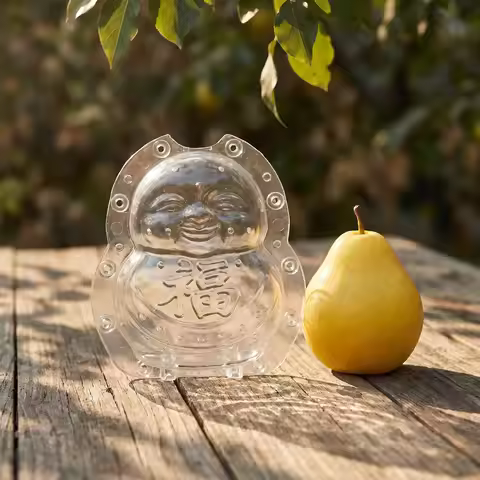 Reusable Clear Fruit Growing Mold Buddha Style Love Letter DIY Garden Tool Plastic Fruit Shaping Cas