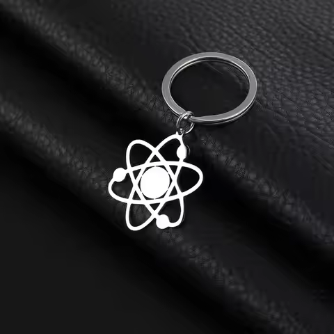 SKYRIM The Bigbang Theory Atom Key Chain Women Men Stainless Steel Physics Chemistry Science Pendant
