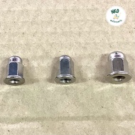 (10 Pieces) Female Nut Cap Head M6 M7 M8 Pipe Pole Wave100 110 (M6)/PCX CLICK125-i ADV (M7)/WAVE125 