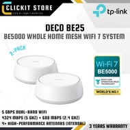 TP-Link BE5000 WiFi 7 Whole Home AI-Driven Mesh WiFi Router with Homeshield Deco BE25
