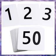 [P K A M] 50Pcs Table Numbers 1-50, 3.7x4 Inch Table Numbers, Double Sided Table Number Cards - for 