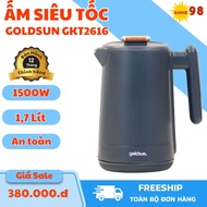 Ấm siêu tốc 2 lớp Goldsun GKT2616 dung tích 1.7L công suất 1500W đun siêu tốc tự ngắt khi sôi hoặc c