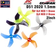 Gemfan D51 2020 2Inch 1.5mm Center Hole 4-Blade Cinewhoop Propeller for DJI NEO 1 DJI NEO 2 Drone (4