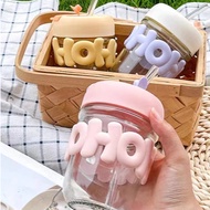 HOHO glass tumbler hoho glass straw 350 ML packaging Box