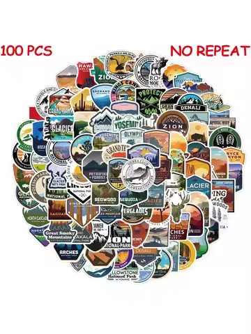 10/50/100pcs Outdoor National Park Landscape Stickers Aesthetic for Laptop Phone Travel Luggage Guit