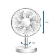 KasyDoff USB Desk 4 Speed Adjustable Desktop Table Fan (3600mAh) USB Oscillating Fan