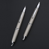 MAJOHN ปากกาหมึกซึมสลักลายทางทำจากโลหะแบบกดขนาดปลา A1พับเก็บได้พร้อมคลิป/ไม่มีคลิปปากกาเจลของขวัญการเขียนในห้องเรียนสำนักงาน