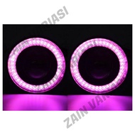 SEPASANG LAMPU LED FOGLAMP ANGEL EYES 89MM PROJECTOR UNIVERSAL AVANZA XENIA CALYA SIGRA AGYA AYLA ET