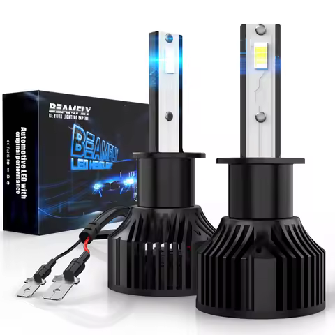 BEAMFLY LED H1 H7 Headlight Bulbs High Power CSP 16000LM 1:1 6000k Long Life Version H1 H7 LED Focus