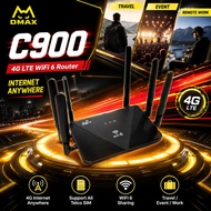 C900 Portable 4G LTE WiFi 6 Router | SIM Card Internet Modem for Travel / Event / Remote Work