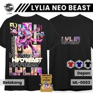 Kaos LYLIA NEO BEAST Skin Mobile Legends MLBB Lengan Pendek Hitam Combed 24s Distro Pria Wanita