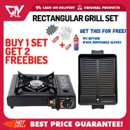 [GN] Korean Rectangular Samgyupsal Grill Pan set with 2 Freebies! Grill Pan and Portable Gas Stove Korean Samgyupsal Set with Free Disposable Plastic Gloves and Butane. Grill Pan with Portable Gas Stove Samgyupsal, Hanaro Grill Pan, Grill Pan Set, Korean