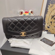 【全套帶票🩷】Chanel 戴妃包diana中號黑金單肩斜挎包