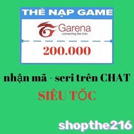 Mã thẻ GARENA - thời gian xử lý dưới 5 phút