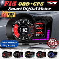 ‼️New Model🇲🇾 F15 Car OBD OBD2 Meter GPS Digital Scanner Speedometer Gauge display Hud Water temp RP