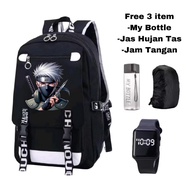 Mikuresybags - naruto anime bag - kakashi hat character bag - anime school bag - kakashi backpack - 