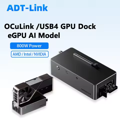 eGPU Dock OCulink USB4 Port Built-in Huntkey 800W Power Supply Graphics Card Docking Station USB pci